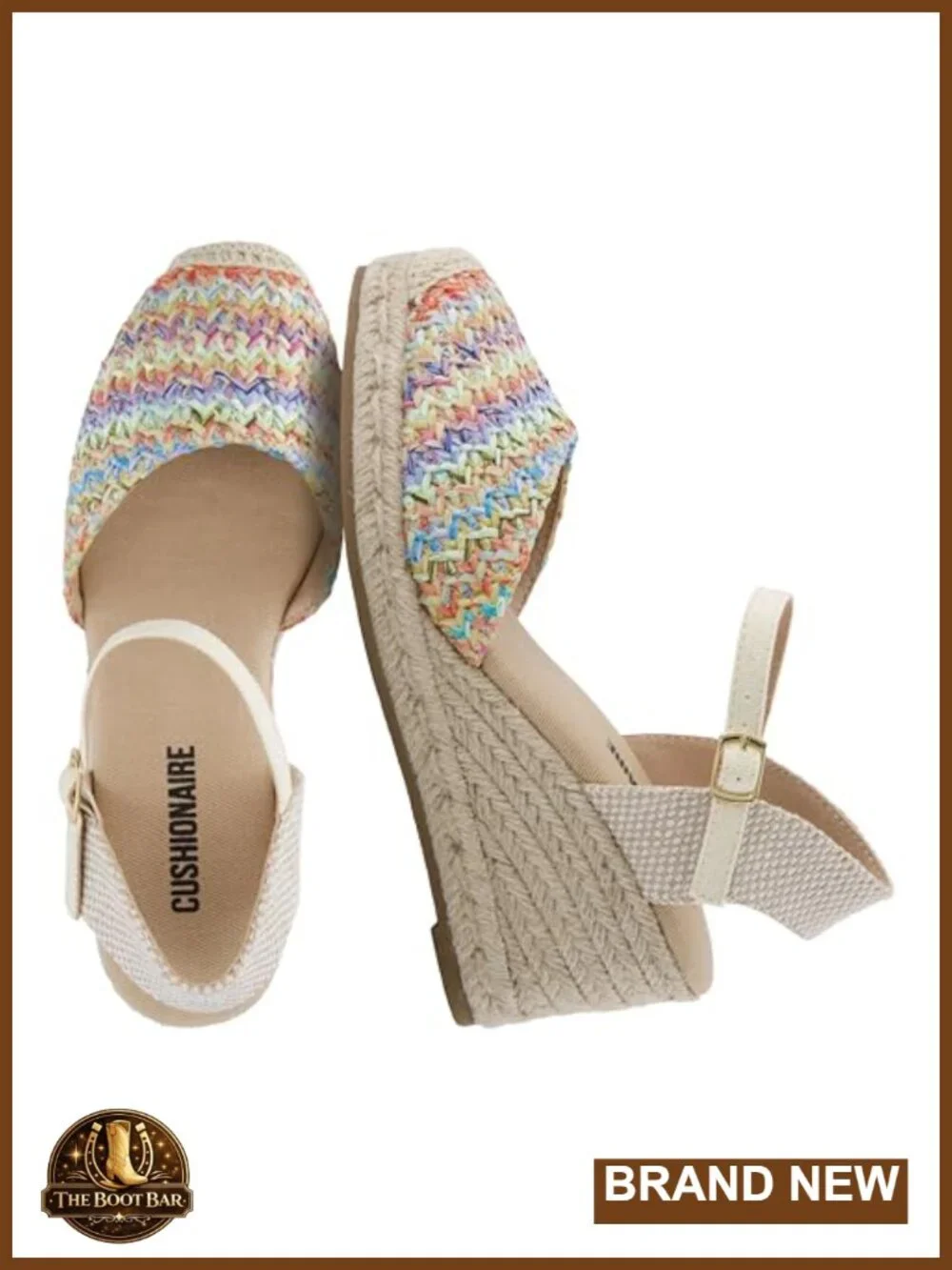 Woven Closed Toe Wedge Sandals with Cushioned Footbed